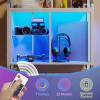 Étagères flottantes à LED de 25", étagère murale de jeu avec étagères en verre réglables, rangement de décoration de salle de jeux