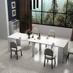 Grande table console extensible multifonctionnelle de 118 po, table de salle à manger pour 5-8 personnes