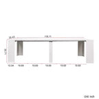 Grande table console extensible multifonctionnelle de 118 po, table de salle à manger pour 5-8 personnes