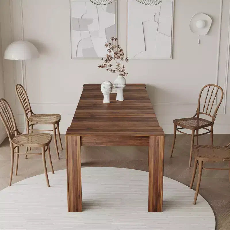 Grande table console extensible multifonctionnelle de 118 po, table de salle à manger pour 5-8 personnes