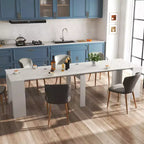 Grande table console extensible multifonctionnelle de 118 po, table de salle à manger pour 5-8 personnes