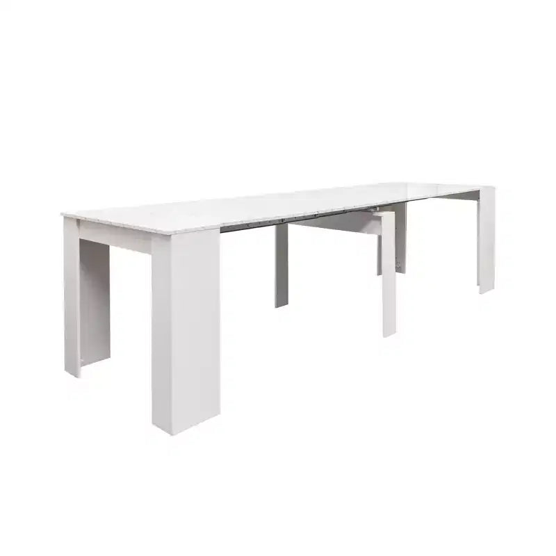 Grande table console extensible multifonctionnelle de 118 po, table de salle à manger pour 5-8 personnes