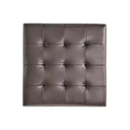 Ottoman de rangement touffeté en cuir reconstitué contemporain avec étagère, marron/marron foncé