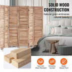 Paravent pliable en bois à 8 panneaux, Séparateur de pièce intérieur à persiennes de 170 cm de haut, Écran de décoration portable