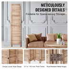 Paravent pliable en bois à 8 panneaux, Séparateur de pièce intérieur à persiennes de 170 cm de haut, Écran de décoration portable