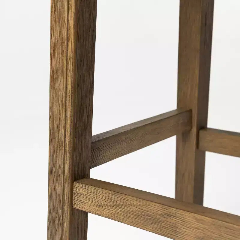Tabouret de comptoir sans dossier de 26 po avec revêtement en tissu et cadre en bois massif