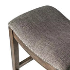 Tabouret de comptoir sans dossier de 26 po avec revêtement en tissu et cadre en bois massif