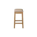 Tabouret de comptoir sans dossier de 26 po avec revêtement en tissu et cadre en bois massif