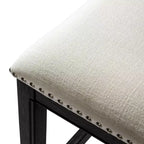 Tabouret de comptoir sans dossier de 26 po avec revêtement en tissu et cadre en bois massif
