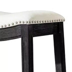 Tabouret de comptoir sans dossier de 26 po avec revêtement en tissu et cadre en bois massif