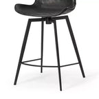 Tabouret de comptoir 26" avec assise en similicuir, pivotant à 180° et pieds robustes en métal