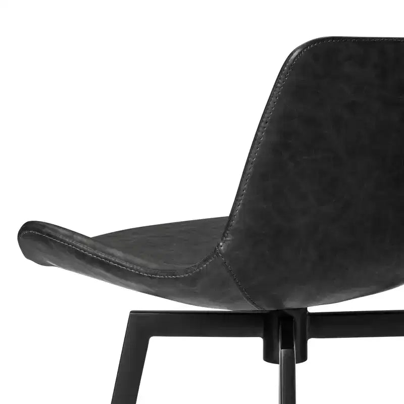 Tabouret de comptoir 26" avec assise en similicuir, pivotant à 180° et pieds robustes en métal