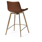Tabouret de comptoir 26" avec assise en similicuir, pivotant à 180° et pieds robustes en métal
