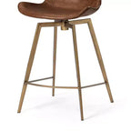 Tabouret de comptoir 26" avec assise en similicuir, pivotant à 180° et pieds robustes en métal