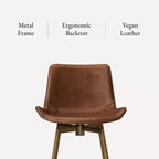 Tabouret de comptoir 26" avec assise en similicuir, pivotant à 180° et pieds robustes en métal