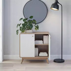Meuble d'appoint de style scandinave, Buffet de rangement 2 portes avec étagères
