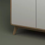 Meuble d'appoint de style scandinave, Buffet de rangement 2 portes avec étagères