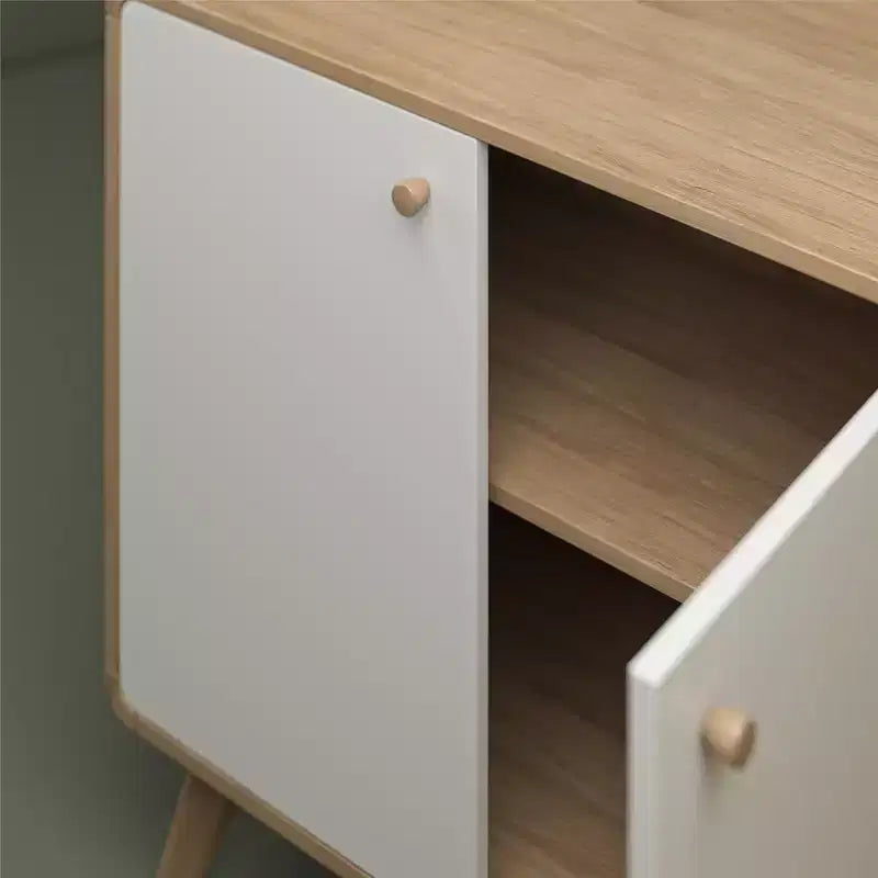 Meuble d'appoint de style scandinave, Buffet de rangement 2 portes avec étagères