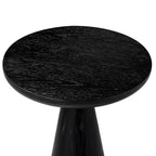 Table d'appoint ronde en bois rustique 12x20, noir vieilli