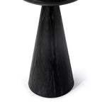 Table d'appoint ronde en bois rustique 12x20, noir vieilli