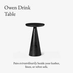Table d'appoint ronde en bois rustique 12x20, noir vieilli