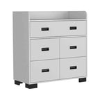 Commode à 4 tiroirs avec un tiroir double, commode moderne avec grand espace de rangement et rails métalliques, plateau supérieur