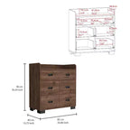 Commode à 4 tiroirs avec un tiroir double, commode moderne avec grand espace de rangement et rails métalliques, plateau supérieur