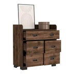 Commode à 4 tiroirs avec un tiroir double, commode moderne avec grand espace de rangement et rails métalliques, plateau supérieur