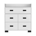 Commode à 4 tiroirs avec un tiroir double, commode moderne avec grand espace de rangement et rails métalliques, plateau supérieur