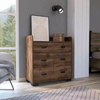 Okak 4-Drawer Dresser with One Double Drawer,Modern Chest of Drawers with Large Storage Space&Metal Rails,Superior Top