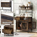 Meuble cage pour chien avec étagères de rangement, étagère de cuisine adaptée aux animaux avec cage pour animaux, meuble de bar à café cage pour chien pour entrée de salon