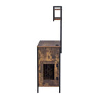 Meuble cage pour chien avec étagères de rangement, étagère de cuisine adaptée aux animaux avec cage pour animaux, meuble de bar à café cage pour chien pour entrée de salon