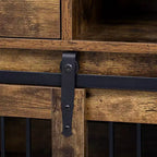 Meuble cage pour chien avec étagères de rangement, étagère de cuisine adaptée aux animaux avec cage pour animaux, meuble de bar à café cage pour chien pour entrée de salon