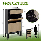 Meuble de rangement pour chaussures avec 2/3/4 tiroirs basculants, Organiseur de chaussures cannelé style Ferme, Étagère à chaussures étroite autoportante pour entrée