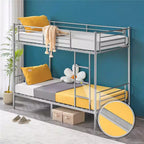 Lit superposé double blanc pour enfants/adultes avec escalier et barreaux plats