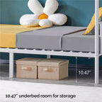 Lit superposé double blanc pour enfants/adultes avec escalier et barreaux plats