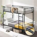 Lit superposé double blanc pour enfants/adultes avec escalier et barreaux plats