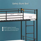Lit superposé double blanc pour enfants/adultes avec escalier et barreaux plats