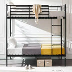 Lit superposé double blanc pour enfants/adultes avec escalier et barreaux plats