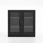 Armoire d'appoint en bois 72x31x16, organisateur de rangement avec étagères réglables et portes vitrées pour cuisine, chambre, entrée, salon/salle à manger
