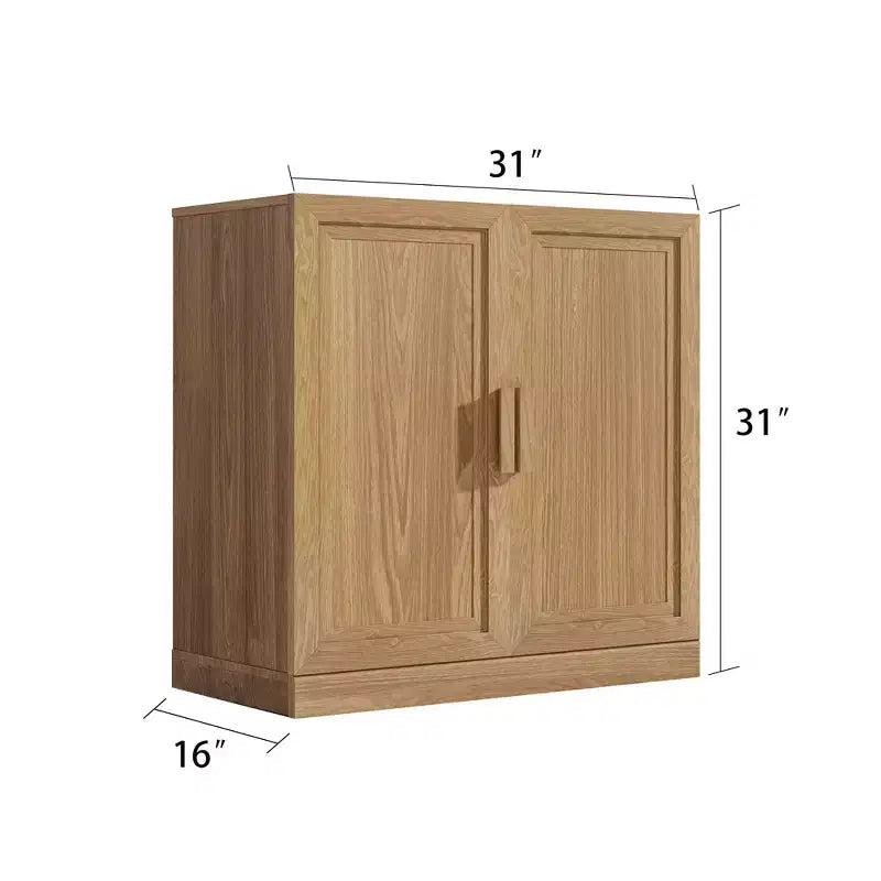 Meuble d'appoint en bois 62x62x16 de couleur naturelle, organiseur de rangement avec étagères réglables pour cuisine, chambre à coucher, entrée, salon, salle à manger