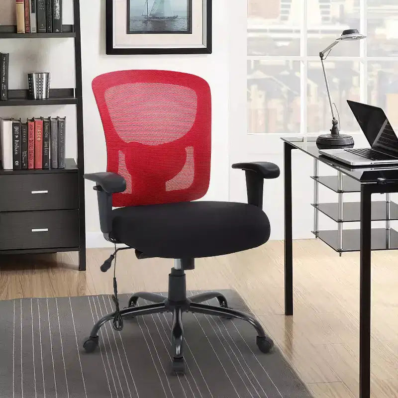 Chaise de bureau ergonomique grande taille 180 kg, chaise de bureau en maille pour personnes fortes