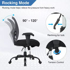 Chaise de bureau ergonomique grande taille 180 kg, chaise de bureau en maille pour personnes fortes