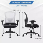 Chaise de bureau ergonomique grande taille 180 kg, chaise de bureau en maille pour personnes fortes