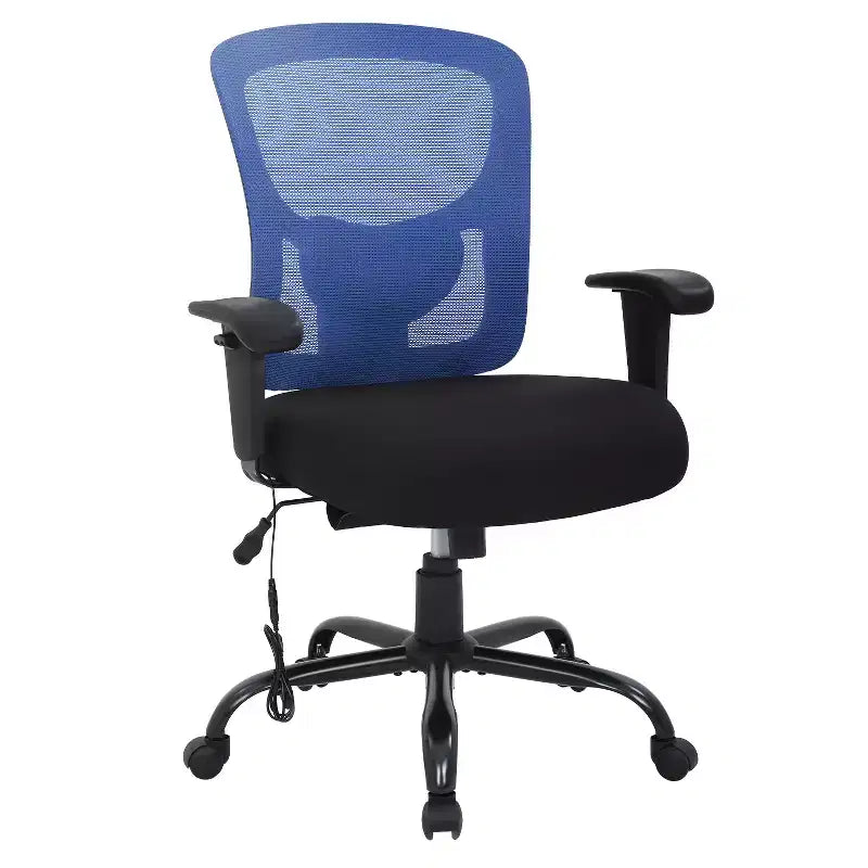 Chaise de bureau ergonomique grande taille 180 kg, chaise de bureau en maille pour personnes fortes