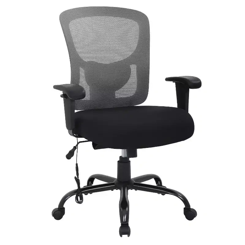 Chaise de bureau ergonomique grande taille 180 kg, chaise de bureau en maille pour personnes fortes