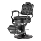 Fauteuil de barbier inclinable ergonomique et hydraulique, équipement de coiffure et spa de beauté noir avec accoudoirs