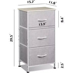 Table de chevet avec 3 tiroirs, commode de rangement en tissu pour chambre à coucher, couloir, entrée, placards