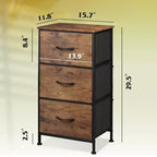 Table de chevet avec 3 tiroirs, commode de rangement en tissu pour chambre à coucher, couloir, entrée, placards