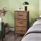 Table de chevet avec 3 tiroirs, commode de rangement en tissu pour chambre à coucher, couloir, entrée, placards